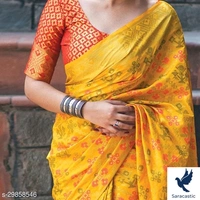 Attractive Banarashi Silk Saree  - Free size