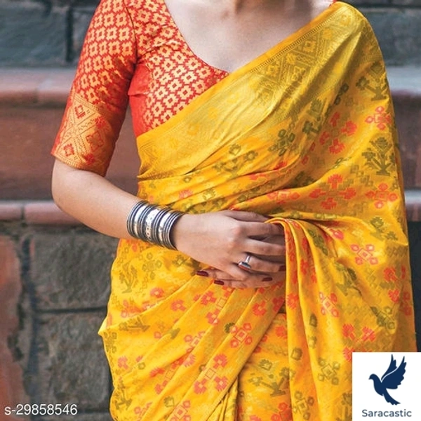 Attractive Banarashi Silk Saree  - Free size