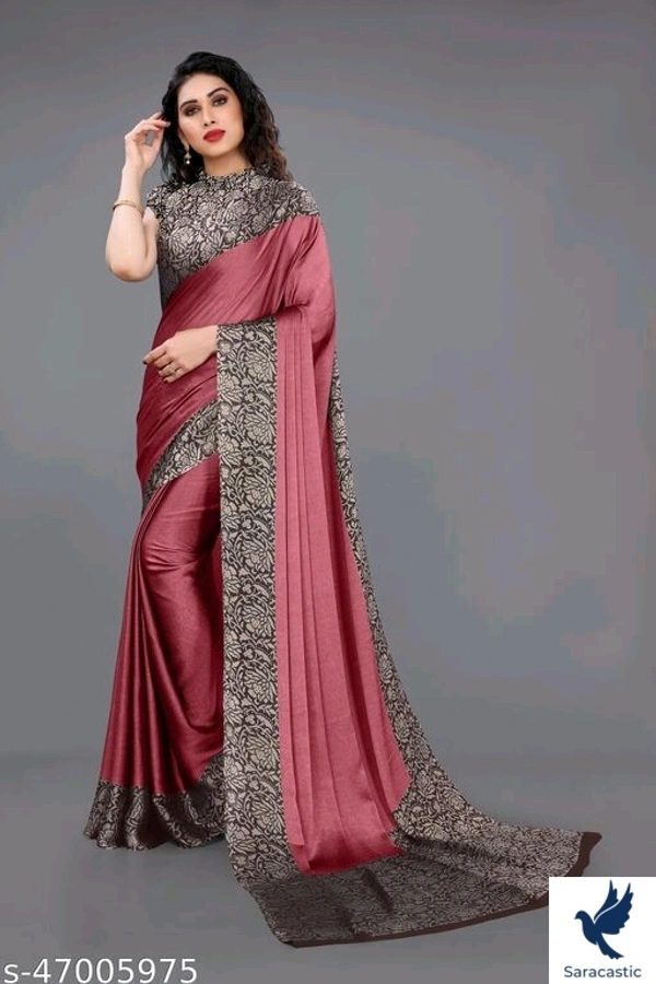 Laxmipati Fashion Chiffon Floral Handmade Saree - Onion colour