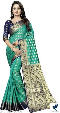 Kanjivaram Attractive Cotton Saree - Blue
