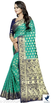 Kanjivaram Attractive Cotton Saree - Blue