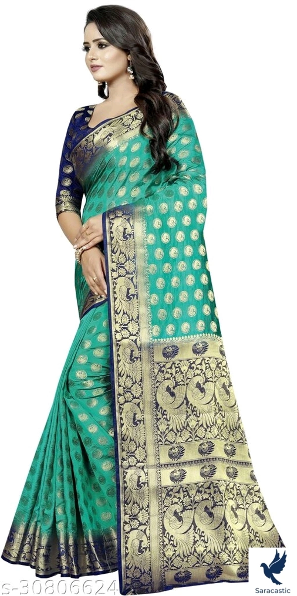 Kanjivaram Attractive Cotton Saree - Blue