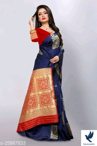 Chitraleka Kanjivaram Silk Saree (Trusted) - Blue, Free size