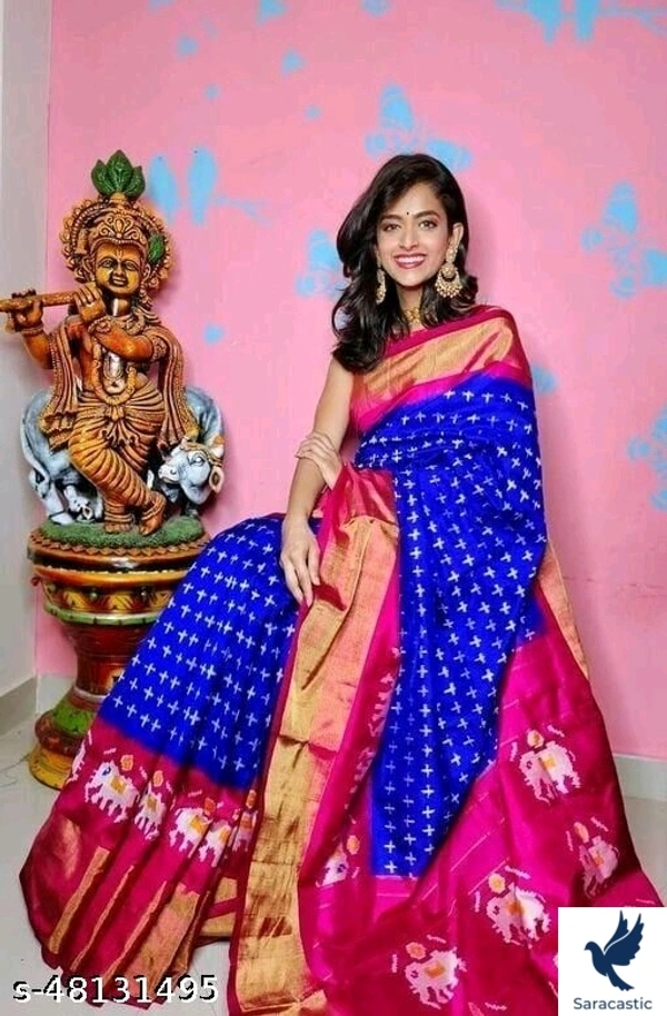 Srimati Pure Cotton Saree  - Blue