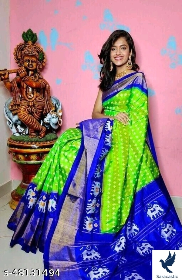 Srimati Pure Cotton Saree  - Blue