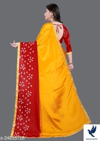 Laxmipati Poly Silk Saree  - Yellow, Free size