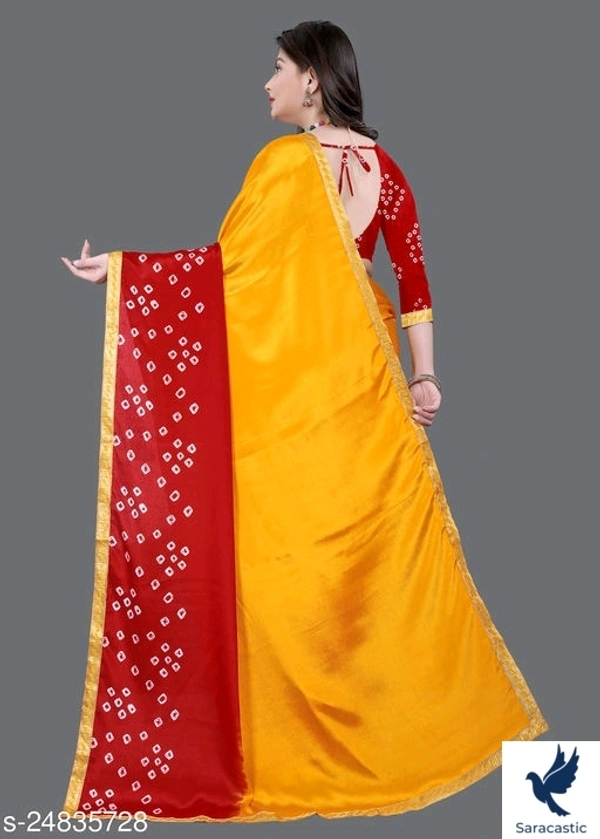 Laxmipati Poly Silk Saree  - Yellow, Free size