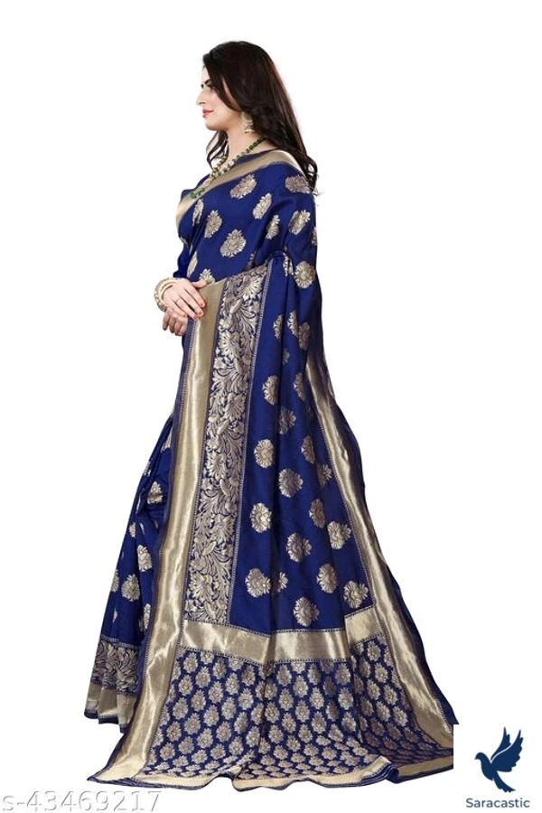 Attractive Banarashi Silk Saree (Trusted) - Blue