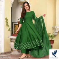 Go Srini Wine Colour Royal Kurti With Dupatta - Onion, XXL