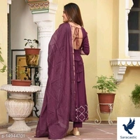 Go Srini Wine Colour Royal Kurti With Dupatta - Onion, XXL