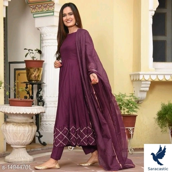 Go Srini Wine Colour Royal Kurti With Dupatta - Mairun, S