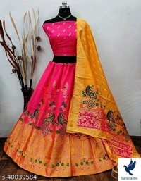 Banarasi Silk Lenhga For Women - Pink