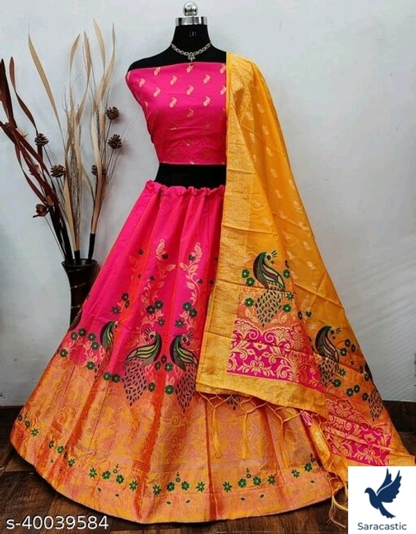 Banarasi Silk Lenhga For Women - Pink