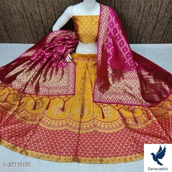 Soft Silk Lenhga Women - Yellow, Free size
