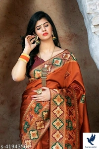 Banarasi Silk Saree - Orange type