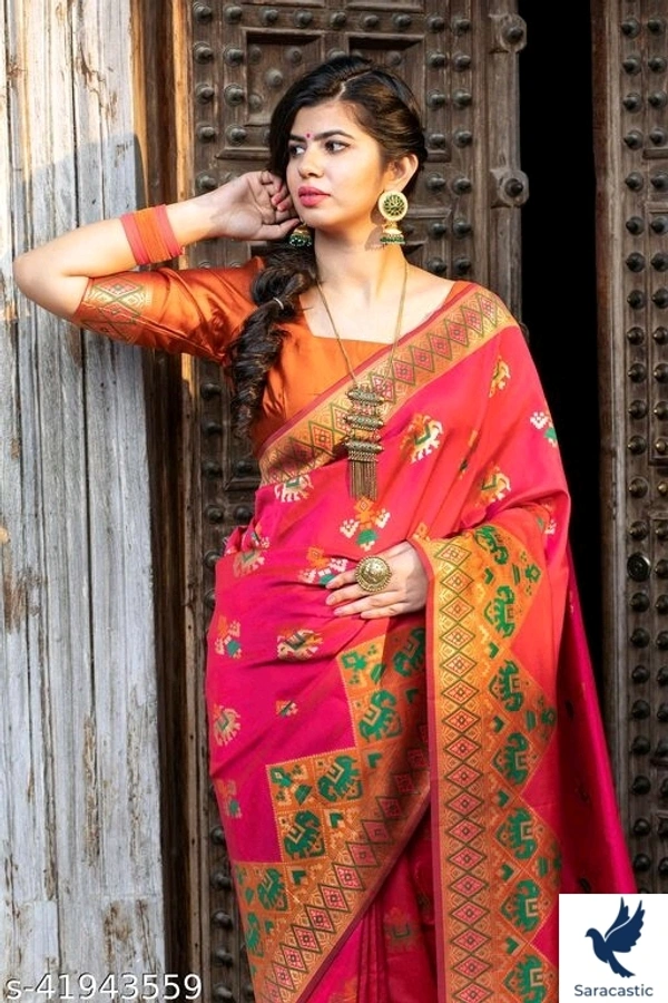 Banarasi Silk Saree - Orange type