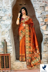 Banarasi Silk Saree - Orange type