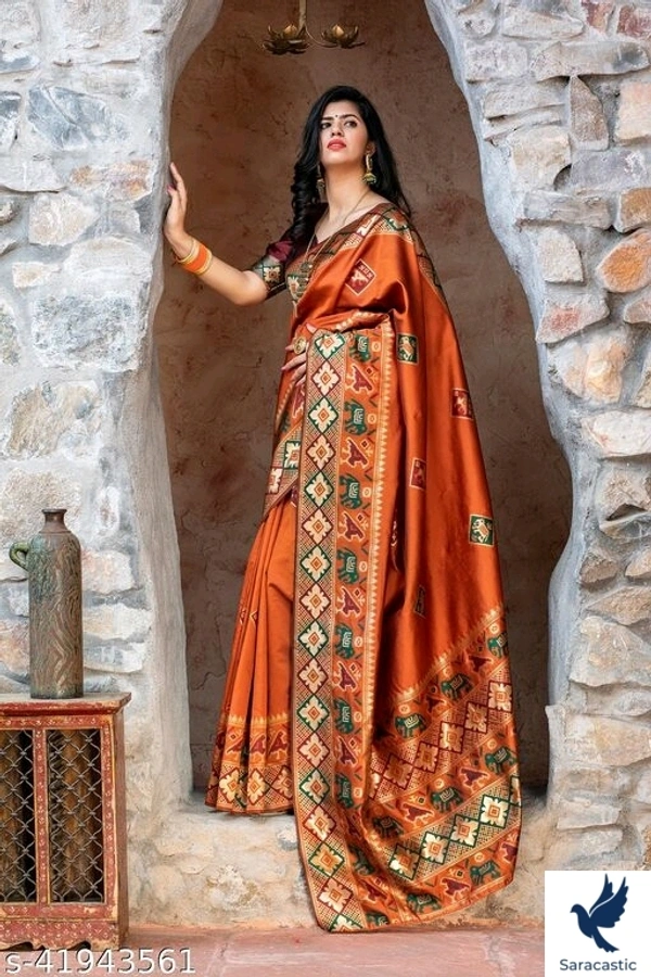Banarasi Silk Saree - Orange type