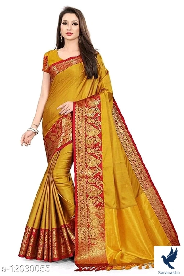Attractive Cotton Silk Saree For Women - Cream
