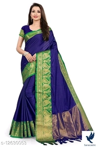 Attractive Cotton Silk Saree For Women - Cream