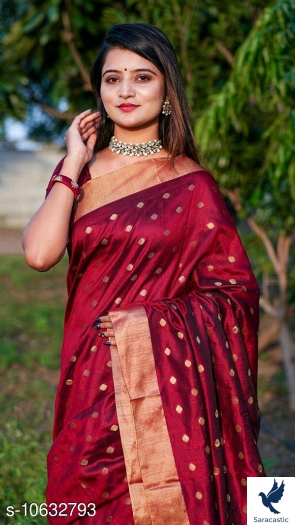 Fancy Cotton Silk Saree - Red