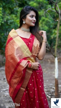 Fancy Cotton Silk Saree - Red