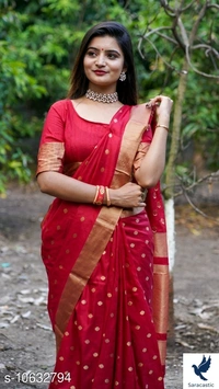 Fancy Cotton Silk Saree - Red