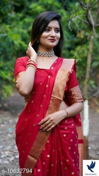 Fancy Cotton Silk Saree - Red