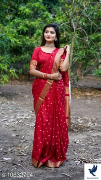 Fancy Cotton Silk Saree - Red