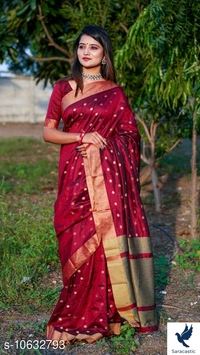 Fancy Cotton Silk Saree - Red