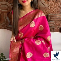 Beautiful Banarasi Silk Saree For Women - Free size