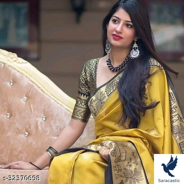 Beautiful Banarasi Silk Saree For Women - Free size
