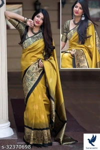 Beautiful Banarasi Silk Saree For Women - Free size