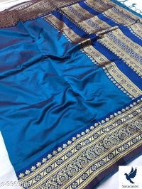 In Trendy Banarasi Silk Saree For Women (Trusted) - Free size