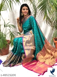 Laxmipati Silk Saree Fashionable - light Blue, Free size