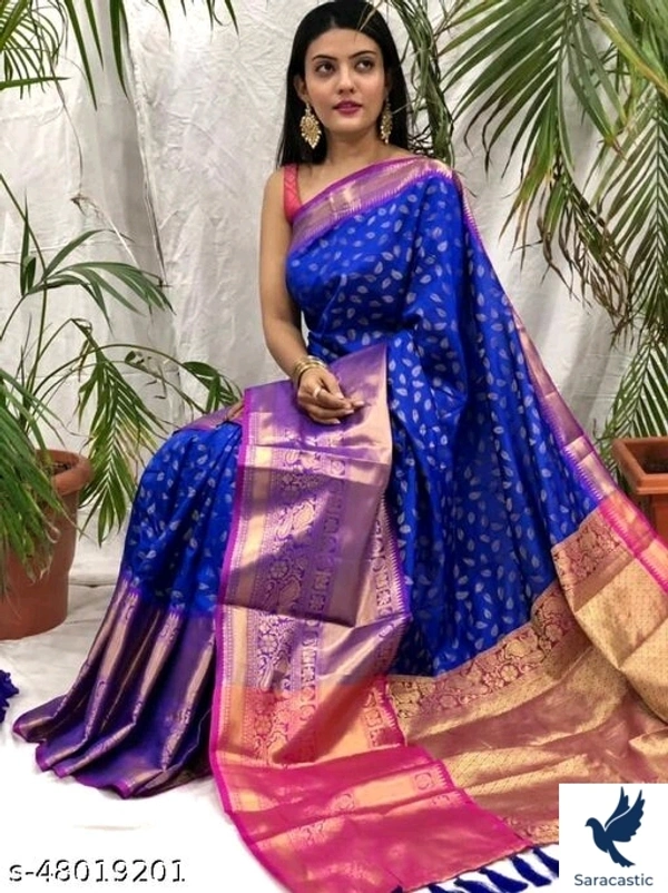 Laxmipati Silk Saree Fashionable - Sky