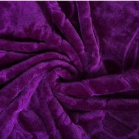 AUBRON self Design Double Mink Blanket (Fur,Wine) - mink, Double Bed