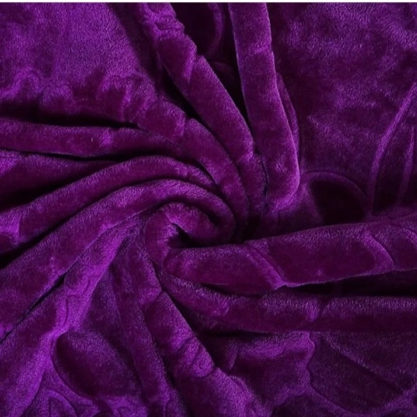 AUBRON self Design Double Mink Blanket (Fur,Wine) - mink, Double Bed
