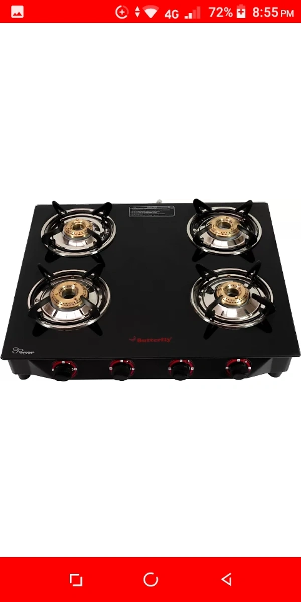 Butterfly 4 Rapid Gas Stove (4 Burner With 1 Year Warrenty) DEAL ENDS IN 15 MINUTES - 46cm+63cm