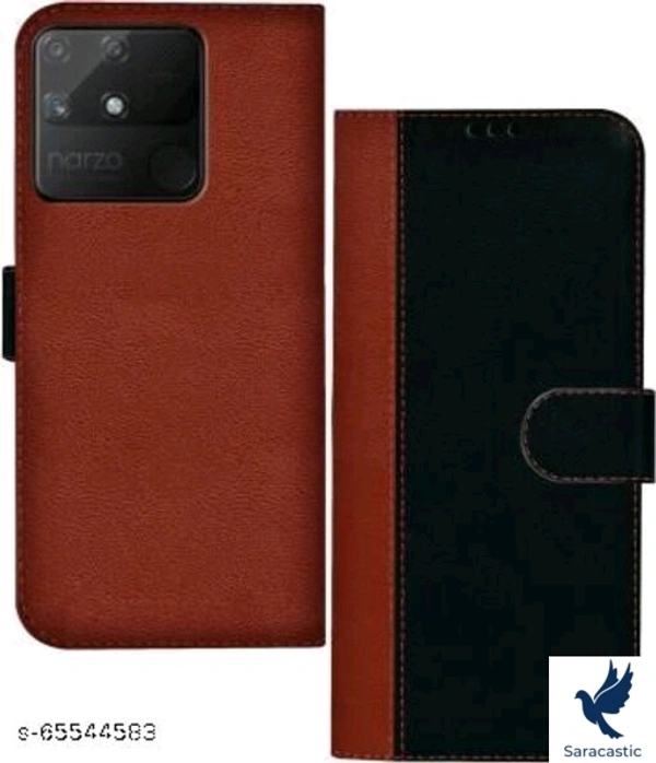 Relame NARZO A50' Back Cover - BROWN & BLACK, FREE SIZE