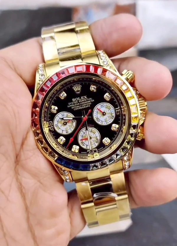 Watch Rolex Rainbow Series With 2 Year Warrenty [TRUSTED] - Free Size