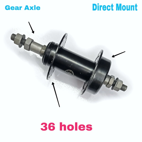 Direct mount Rear Disc Brake Hub With Pre Installed Gear Axle.