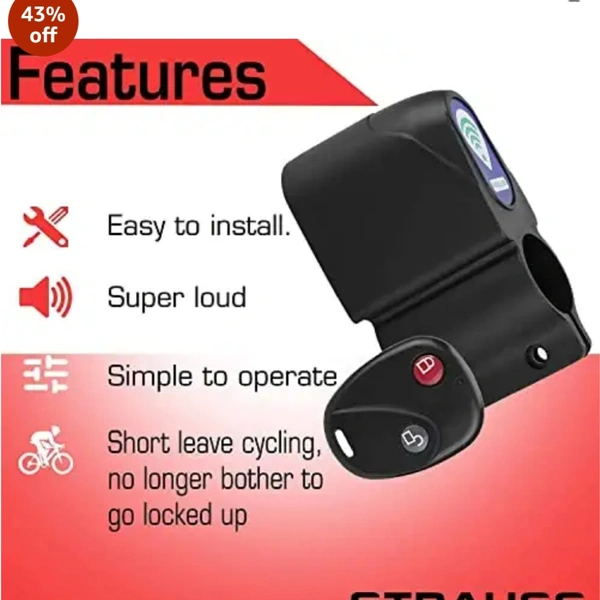 Cycle Security Alarm Lock With Wireless Remote