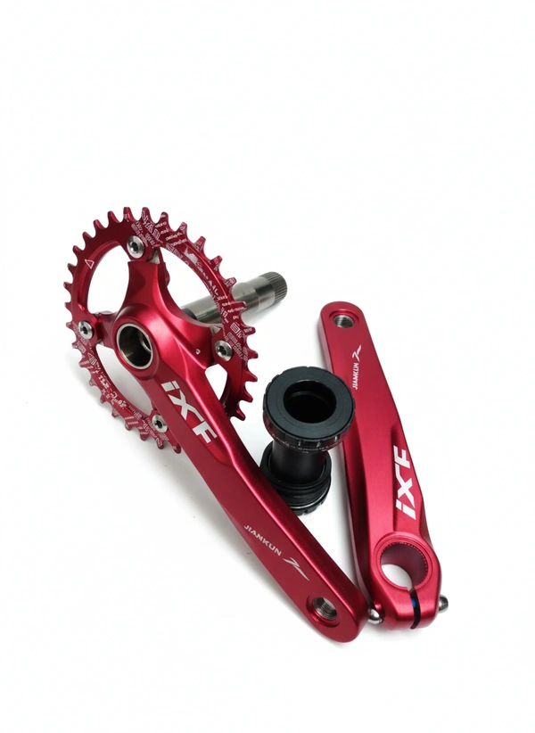 IXF MTB Crankset 104BCD Bike Crank 170mm Snail Chainring Red slick 1  speed (1x )hollowtech