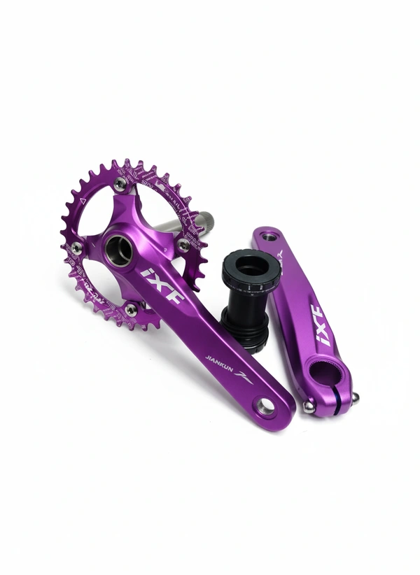 IXF MTB Crankset 104BCD Bike Crank 170mm Snail Chainring purple  slick 1  speed (1x )hollowtech