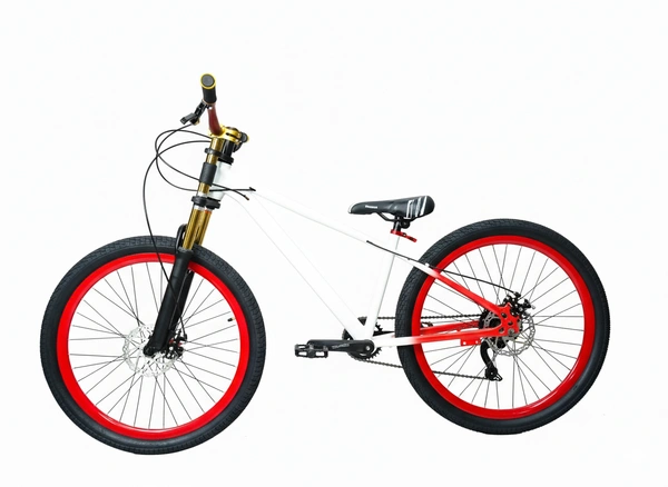 Custom Build mtb stunt cycle White and Red combination with Alloy-steel body