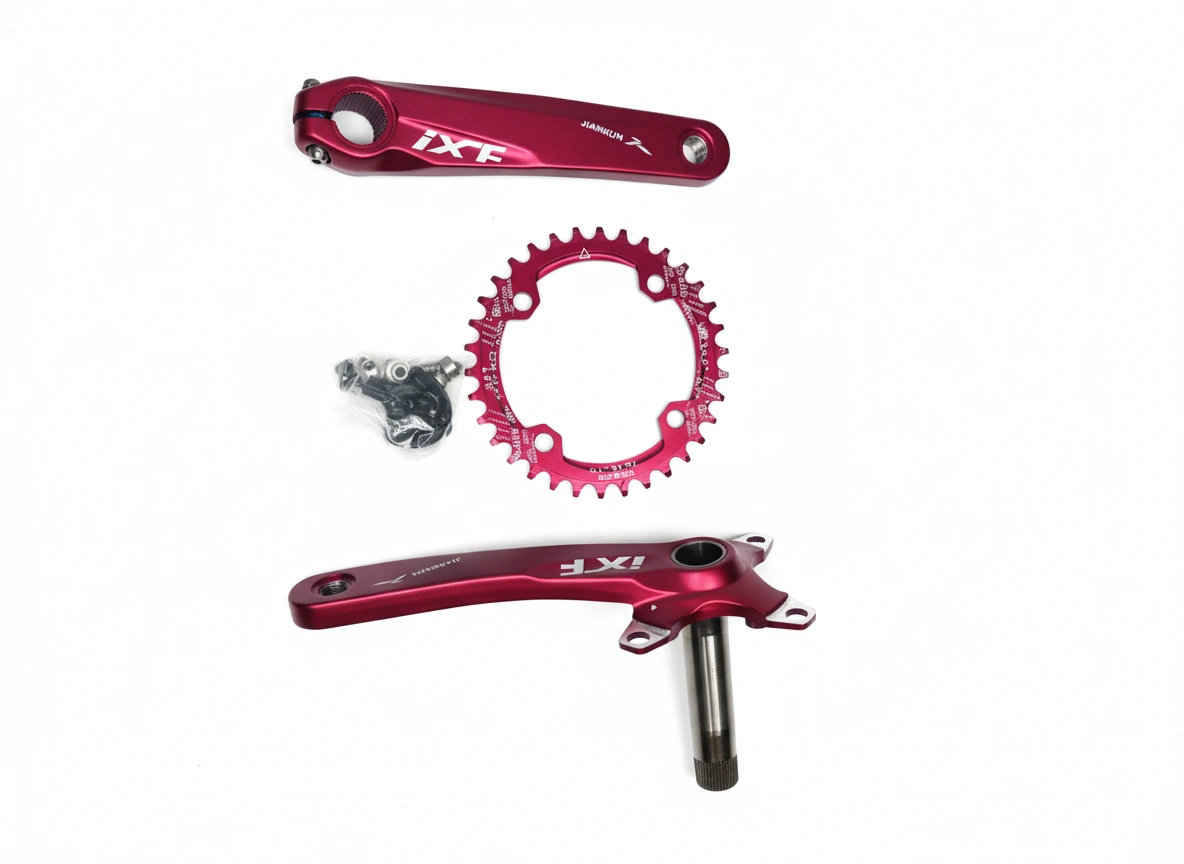 IXF MTB Crankset 104BCD Bike Crank 170mm Snail Chainring Red slick