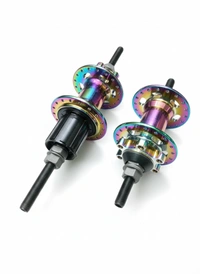 Rainbow MTB cassette sound hub custom build for loud noise Inbuild 10' axle company fitted.