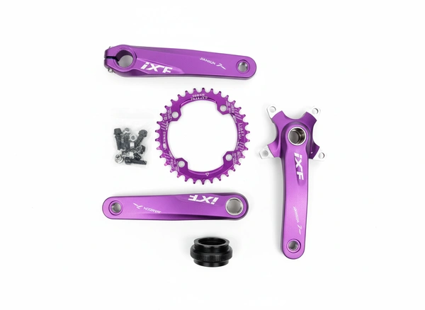 IXF MTB Crankset 104BCD Bike Crank 170mm Snail Chainring purple  slick 1  speed (1x )hollowtech
