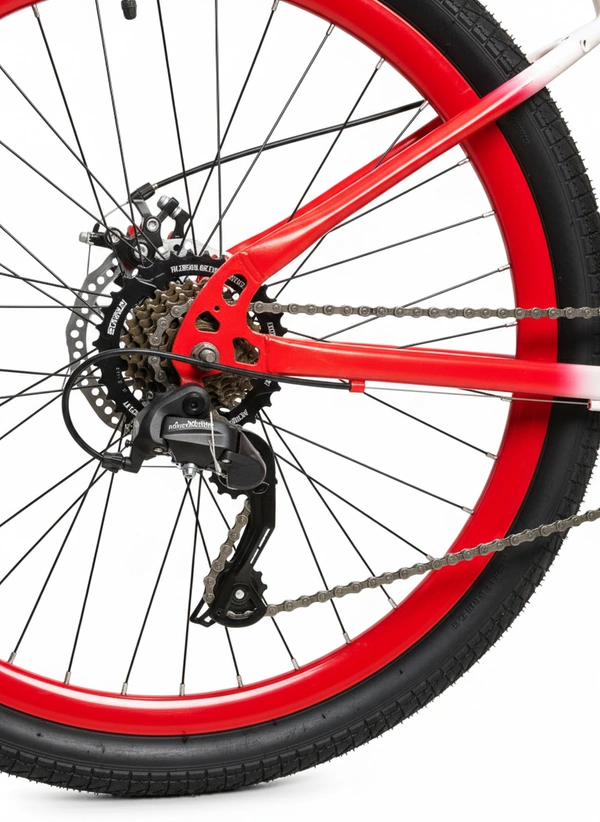 Custom Build mtb stunt cycle White and Red combination with Alloy-steel body